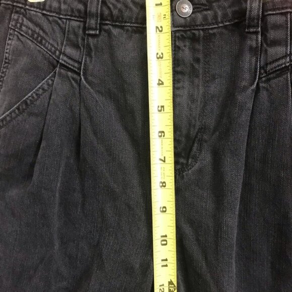 Hollister Ultra High Rise Mom Jeans Pockets Zip Fly Raw Hem Dark Wash Cotton 28 - Picture 13 of 13
